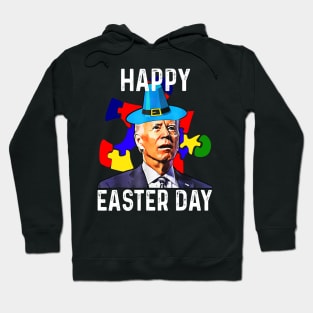 Joe Biden Happy Easter Day Autism Awareness Puzzle Piece Hoodie